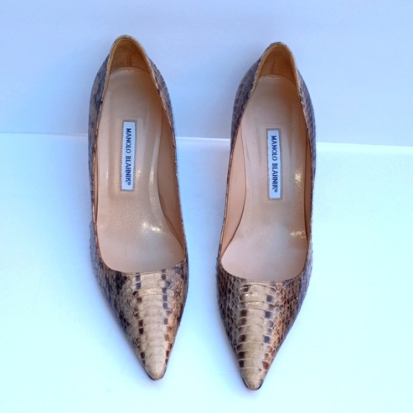 Manolo Blahnik Snake Skin Heels - Picture 1 of 11